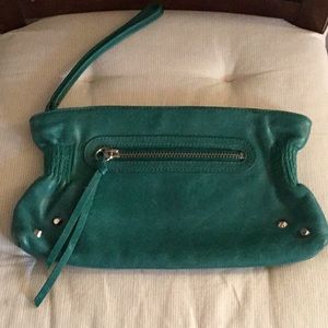 Vintage green leather Banana Republic Clutch bag